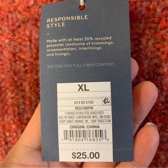 Universal Thread Reddish Orange Chunky Cable Knot Sweater- XL - Picture 12 of 13